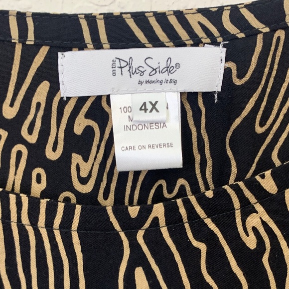 On The Plus Side Black and Gold Midi Dress - Picture 2 of 7